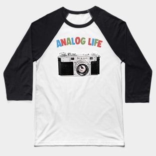 Analog Life / Camera Geek Gift Design Baseball T-Shirt